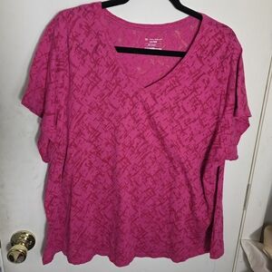 Tek Gear Dry Tek Plus Size 3X Pink Short Sleeve Top